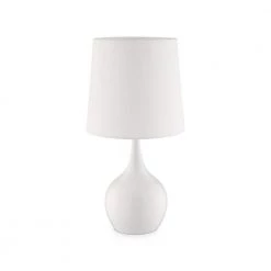 23.5 in. White Metal Niyor Powder Mid-Century Modern Touch On Table Lamp by ORE International