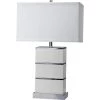 26.75 in. Quartz Stacked Block White Modern Table Lamp with USB Port by ORE International -Armacost Lighting Shop white ore international table lamps ore 8111b 64 1000